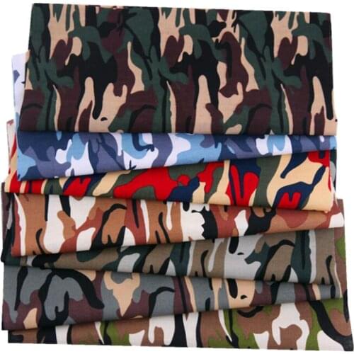 7pcs Cotton Craft Fabric Bundle Patchwork Squares for DIY Sewing Scrapbooking Quilting Camouflage Pattern 9.8"x9.8" (25cmx25cm)