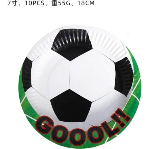 10pcs Football Theme Party Tableware Plates Black White Disposable Tableware Set Kids Baby Shower Party Supplies Decor Wholesale