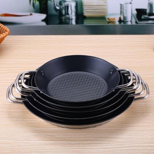 Stainless steel frying pan Spanish seafood rice pie steak pot lobster non stick stew risotto omelet pan crepe jam cookware