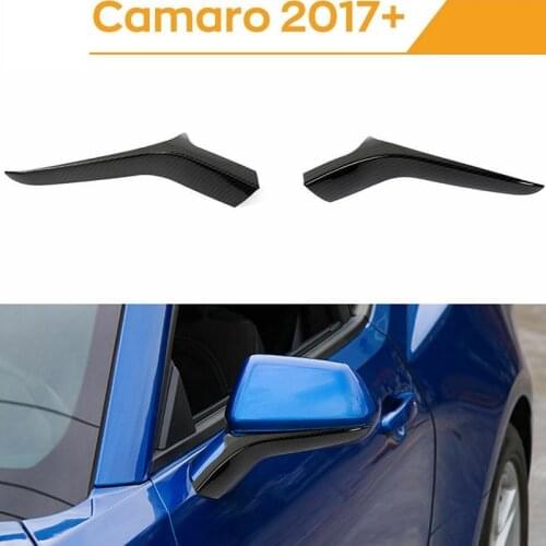 NEW-Door Side Rear View Mirror Pedal Cover Rearview Base Mirror Trim Strips for Chevrolet Camaro 2017-2020, Carbon Fiber