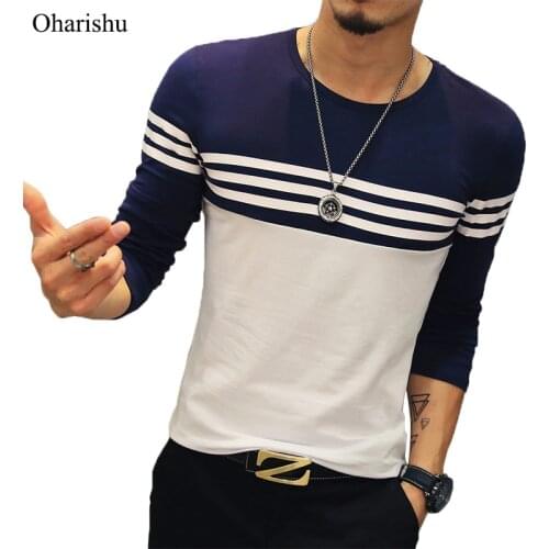 Oharishu Mens Striped T-shirts