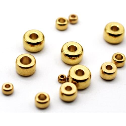 50pcs Diameter 3/4/5/6/7/8mm Original Brass Round Copper Loose Spacer Tube Beads Fit Charms Bracelet DIY Jewelry Making Findings