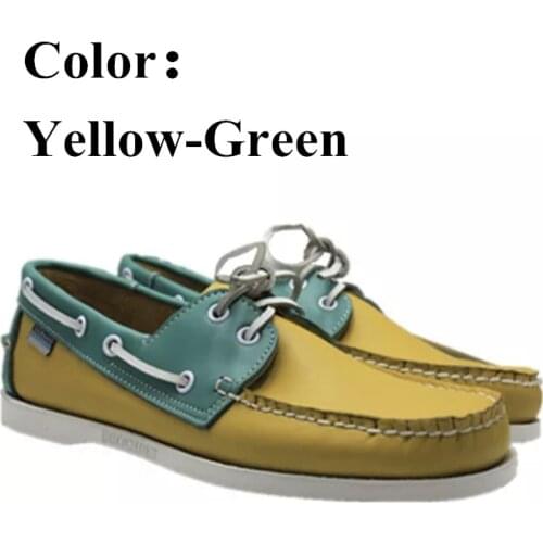 Men Women Genuine Leather Docksides Casual Boat Shoes,Plus Size 36-46 Brand Designer Flat Loafers For Homme Femme X123