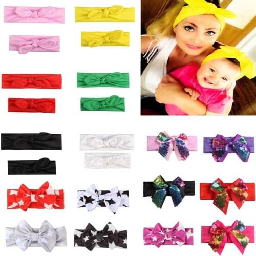 Mom Mother & Daughter Kids Baby Girl Bow Headband Hair Band Accessories Parent-Child Family Headwear Head Band Headdres