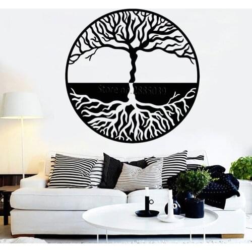 Yin Yang Symbol Vinyl Wall Decal Tree Of Life Gothick Style Large Trees Wall Stickers Yoga Zen Interior Wall Decor Murals LC1020