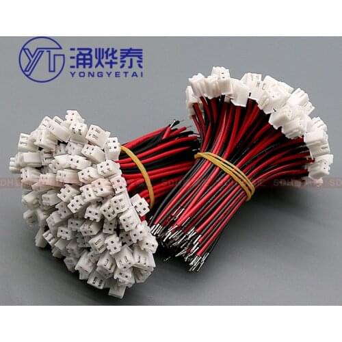 YYT 20PCS Terminal line single head spot XH2.54mm 2p PVC electronic connection line patch cord connector harness