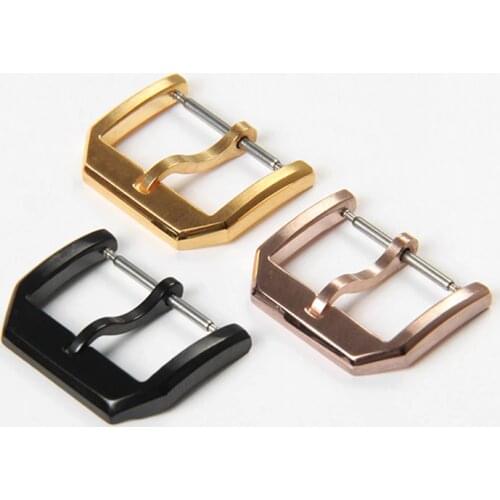 MERJUST 316L Stainless Steel 18mm Silver Black Gold Clasp For IWC Pilot Nylon Leather Rubber Pin Tang Buckle With Engraving