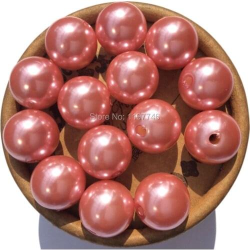 Pearl beads for jewelry making Pink ABS Imitation Pearls Acrylic Round Chunky Bubblegum Loose Beads DIY Jewelry 6mm A11 vase