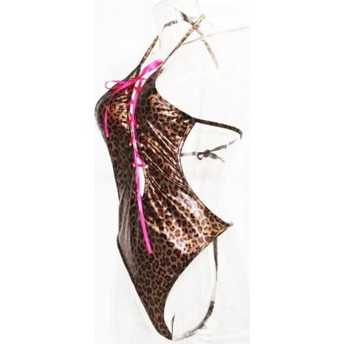 Women Sexy Lingerie Mesh Hollow-out Mini Chemise Leopard Lingerie Set Badydolls Female Erotic Sexy Costumes Underwear GC099