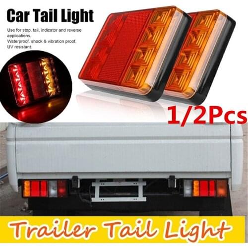 1/2pcs Waterproof 8 LED Car Trailer Rear Tail Light Truck Boat Caravan Turning Signal Stop Indicator DC 12 V
