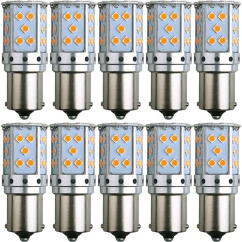 10PCS S25 1156 BA15S P21W Canbus BAU15S PY21W T20 7440 W21W WY21W LED Bulbs 3030 Error Free Canbus for Turn Signal Lights Lamp