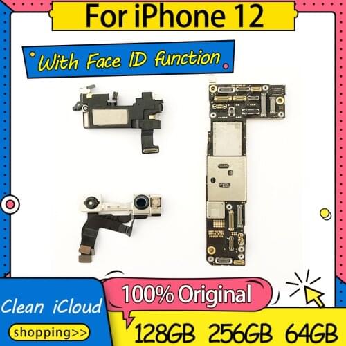 100% Unlocked For iPhone 12 Motherboard With Face ID,Original For iPhone 12 Logic Board Mainboard With iOS System