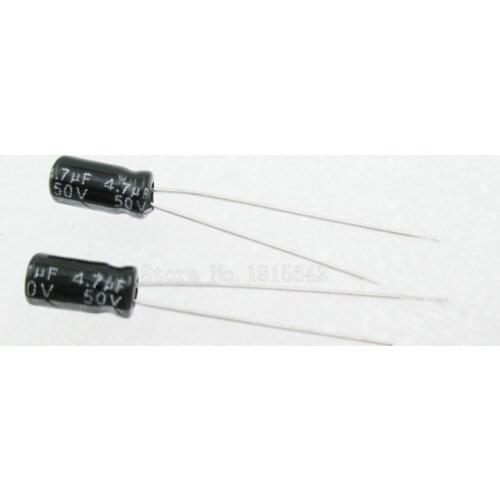 20PCS/LOT 4.7uF 50V Aluminum electrolytic capacitor 50v 4.7uf 4*7 Electrolytic capacitor