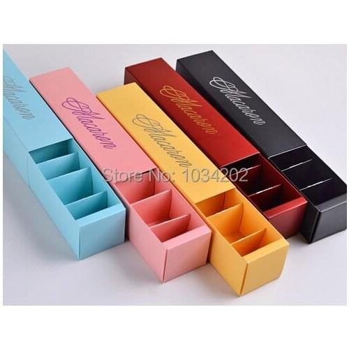300pcs/lot home made macaron black blue green macaron box biscuit box 0920#20