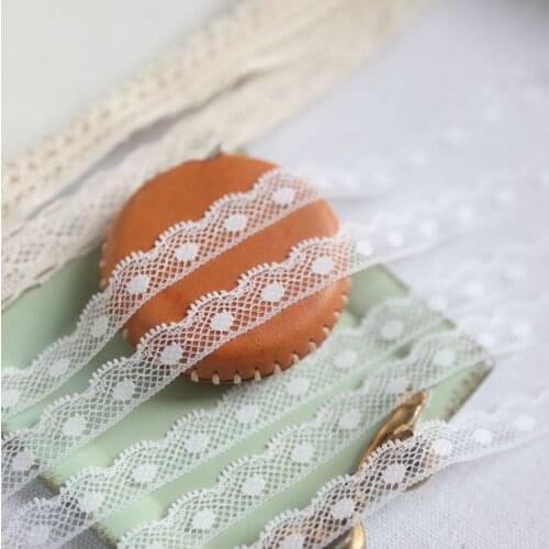 5 Meters/lot Width 1.2cm High Quality Ivory Lace Ribbon Tape Eyelash Lace Trim DIY Embroidered For Sewing Decoration Lace Fabric