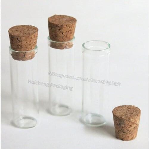 50 X 2.5ML Wish Bottles Tiny Small Empty Clear Cork Glass tubes containers For Wedding Holiday Decoration Christmas Gifts