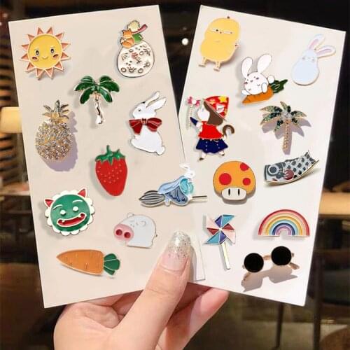 Animal pin set Cat Dog Panda Bird Penguin Fox Rabbit Enamel pins Cute Lapel pins Kawaii Brooches Animal jewelry