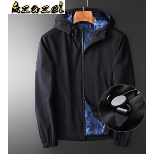 Azazel Sport Hooded Mens Jackets Luxury Solid Color Casual Simple Mens Jackets And Coats Plus Size 4xl Slim Fit Black Man Coats