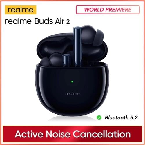 Realme Buds Air 2 ANC Wireless Earphone TWS Super Low Latency 25h Playback Game Music Sports Bluetooth Headphones