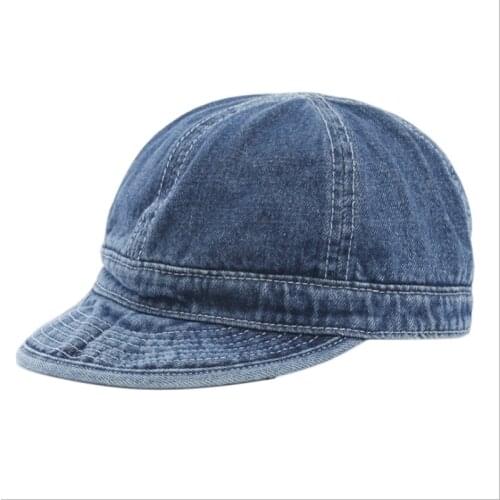 Short Brim Soft Top Denim Vintage Korean Version Men Baseball Cap Unisex Spring Autumn Adult Solid Color Dad Hat Snapback