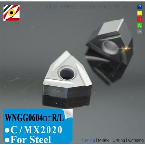 EDGEV Cermet Inserts WNGG060404 WNGG060408R/L C Carbide Ceramic Cutter CNC Lathe External Turning Tools Machining Steel TN60