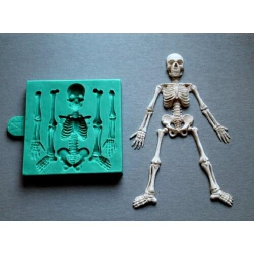 Halloween Skeleton Body Fondant Mold DIY Silicone Cake Decoration Handmade Clay Resin Cake Tools Moulds