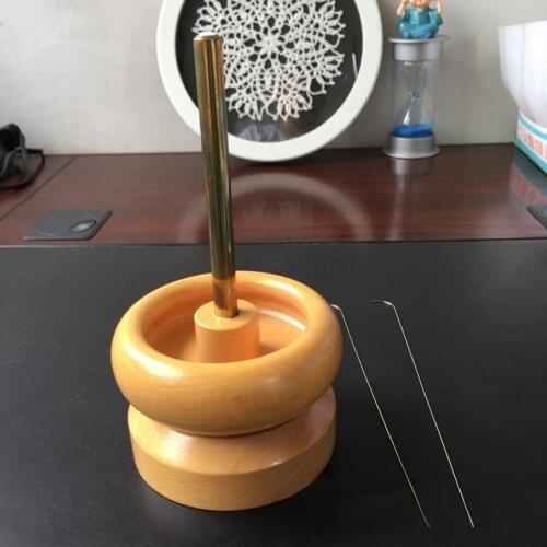 French Quickly String Beads Piercer Holder DIY Jewelry Rice Bead Spinner Machine Wooden Solid Wood String Beads Loader