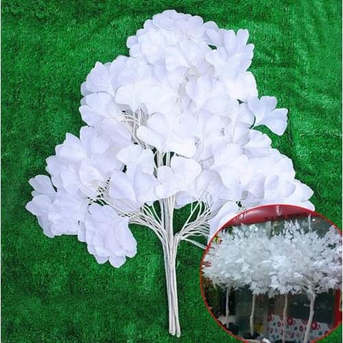 New Arrival Artificial Maple Leaf Plant Flower 5 Branches/pcs white gold yellow color for Home Garden Landscape Decoration