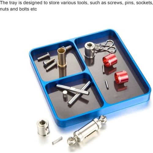 Magnetized Storage Tray Mag-netic Desktop Screws Organizer Metal Parts Storage Case Tray Holder for Screws Sockets Bolts Pins