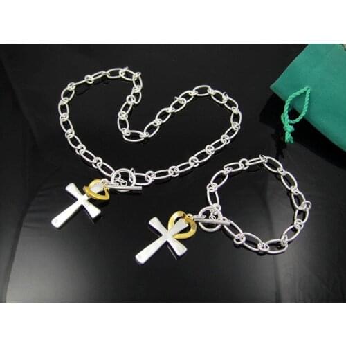 Fashion jewelry, Hot S925 sterling Silver color Jewelry SetsNecklace & bracelet, jewelry,HOT SALE S1287