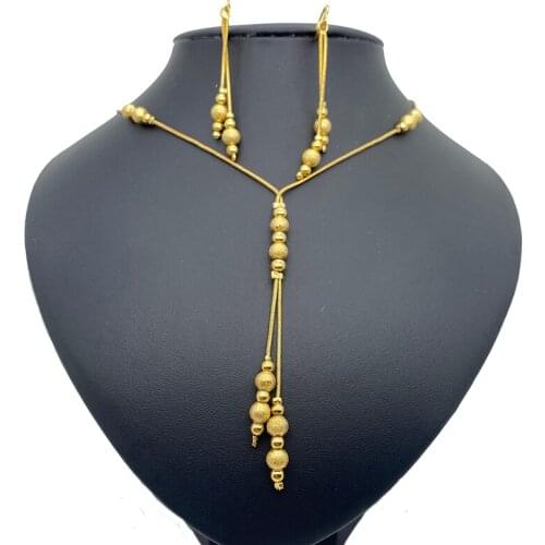 Fashion African Round beads Jewelry set, Dubai Nigerian Womens Necklace Earrings,Ball Bride Jewelry Sets for women/girls