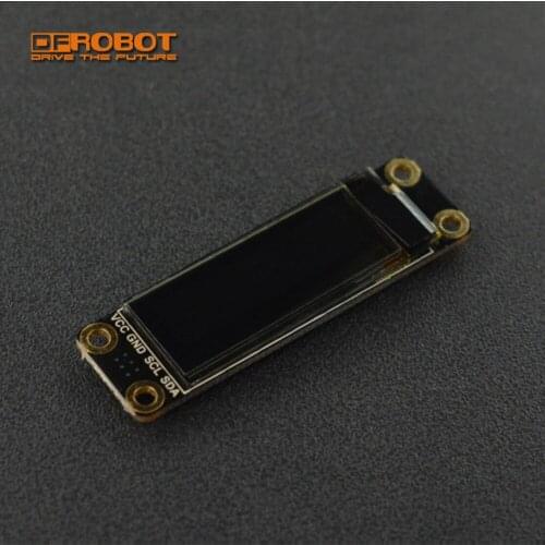 DFRobot Monochrome 0.91” inch 128x32 I2C OLED Display Screen with Chip Pad for wearable devices small game consoles