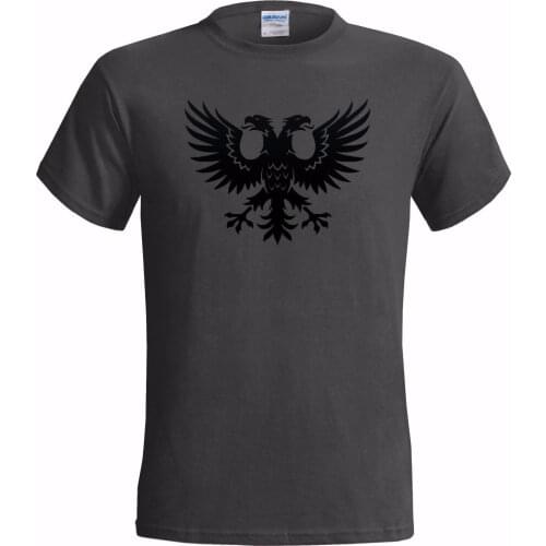 Men T Shirt 100% Cotton Print Shirts DOUBLE HEADED EAGLE EMBLEM MENS T SHIRT RUSSIA SERBIA ALBANIA GERMAN ALBANIAN Tee Shirt