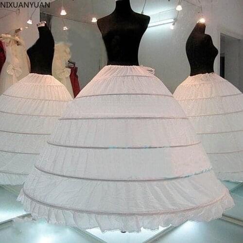 2019 HOT sale 6 Hoop Petticoat Underskirt For Ball Gown Wedding Dress Underwear Crinoline Wedding Accessories