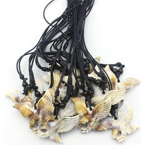 Whoelsale Lots 12 PCS Imitation Shell Acrylic Eagle Pendants Necklaces for Men Women Jewelry XL98