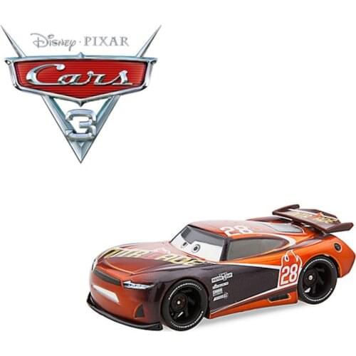 1:55 Original Disney Pixar Cars 3 Alloy Car Models Speed Challenge No. 28 TIM TREADLESS Car Toy Best Birthday Christmas Gift