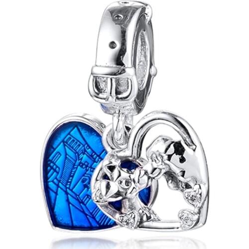 QANDOCCI Lady Heart Beads fits For Bracelets Necklaces 100% 925 Sterling-Silver-Jewelry Charms Free Shipping