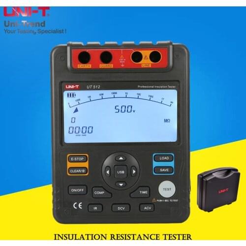 UNI-T UT512 Insulation Resistance Tester; 2500V Digital Megger/Data storage/Analog bar graph/USB interface
