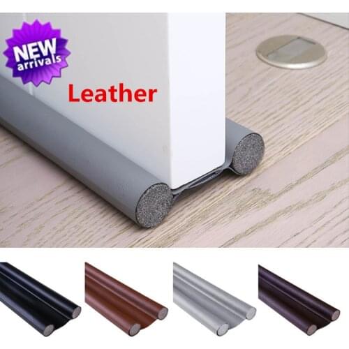 Upgraded Leather 96cm Flexible Door Bottom Sealing Strip Guard Sealer Draft Stopper Weatherstrip Wind Dust Blocker Protector