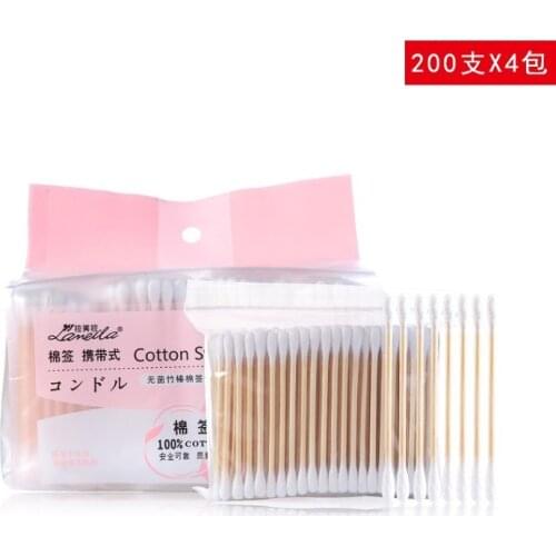 Lameila Makeup Cleaning Cotton Swabs Nonwoven Fabric Bamboo Axis Disposable Cotton Swab 800 Large Packaging B0144