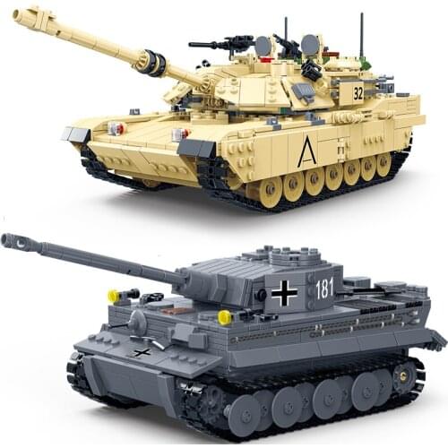 War Military Army Loepard 2 II Type 99 T90 T34 Main Tank Model Action Figures DIY Building Block Bricks Kids Toys Children Gift