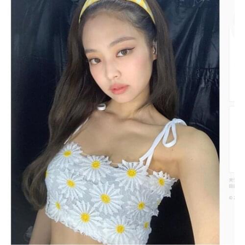 YT Floral Embroidery Strappy Jennie Camis Women Sexy High Street Retro Vest Top Ladies Summer Beach Crop Tank