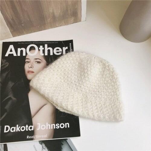 Winter Hats for Women Rabbit fur Beanie Hat Female Knitted Skullies Beanies Solid Wool Soft Autumn Winter Cashmere Caps Bonnet