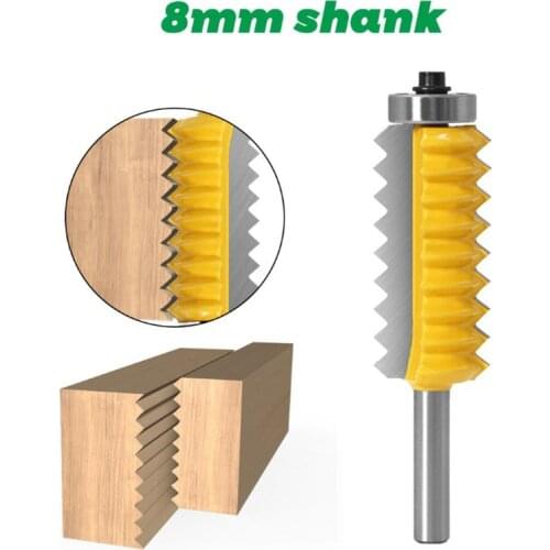1pc 8mm Shank Milling Cutter Tools Raised panel"V"joint Router Bits Finger Joint Glue Mill Tools for Wood Cutters Router Tool