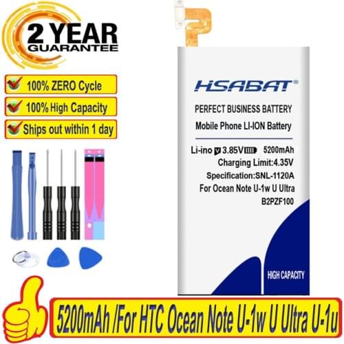 100% Original HSABAT 4800mAh B2PZF100 Battery For HTC Ocean Note U-1w U Ultra U-1u