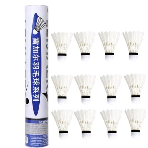 12Pcs/lot Badminton Goose Feather Shuttlecock Speed Durable Badminton Ball for Training Exercise family entertainment sports
