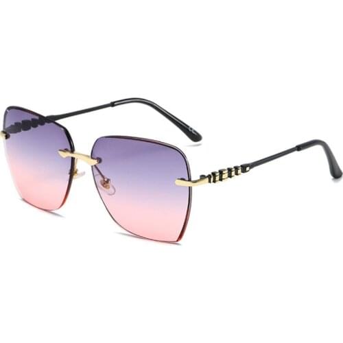 2020 New Fashion Oversized Sunglasses Women Brand Designer Square Sun Glasses Men Vintage Rimless Shades Oculos De Sol UV400