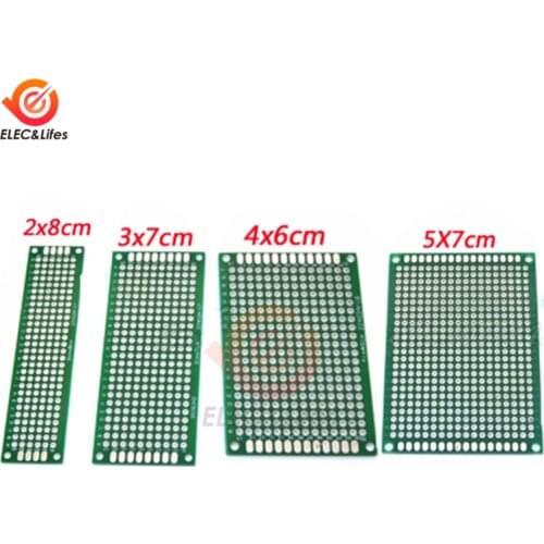 4pcs 3x7 2x8cm 4x6 5x7 Double Side Copper Prototype PCB Universal Board Cave Plate Circuit Board 5*7cm 4*6cm 3*7cm 2*8cm