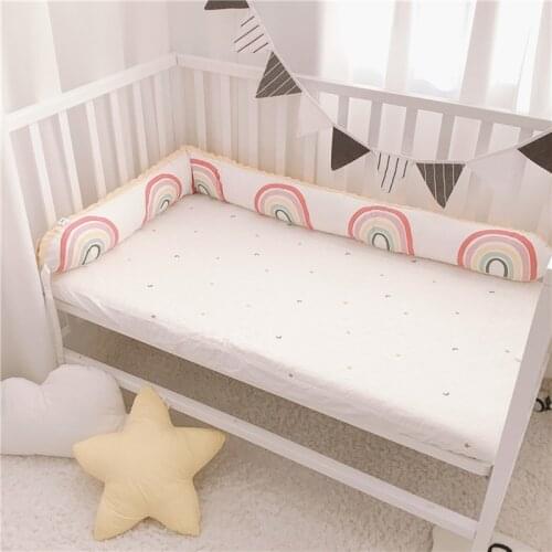 180cm Baby Bed Bumper Cotton Velvet Pillow Cushion Bumper Infant Crib Protector Washable Cot Bumper Bedding Newborn Room Decor