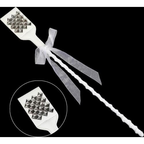 White Leather Ass Spanking Paddle,Riding Crop Sex Whip,Slave Flogger Spanker,BDSM Adult Games,Adult Sex Toy For Couple Flirt Toy